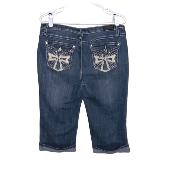 Earl Jeans Denim - Earl Jeans Embellished Cross Crop Sz 10